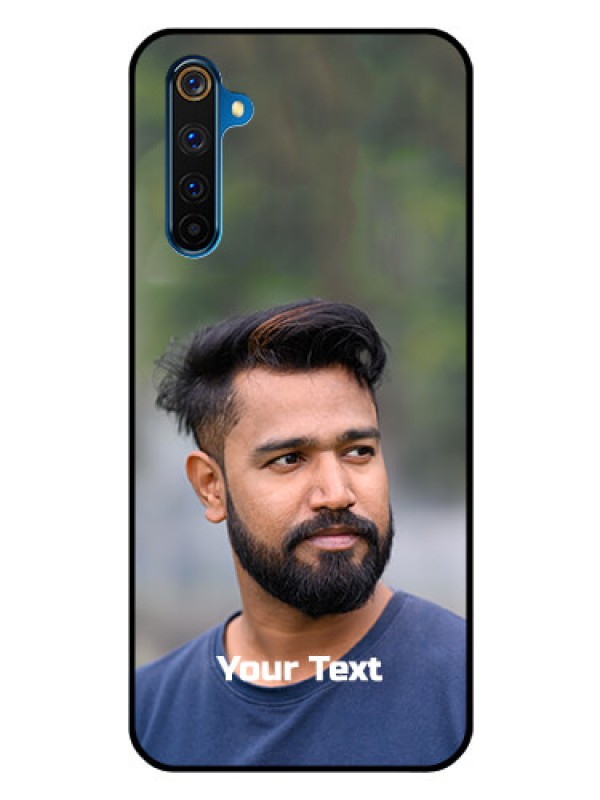 Custom Realme 6 Pro Glass Mobile Cover: Photo with Text