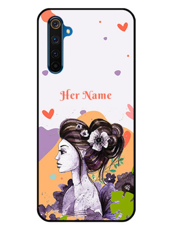 Custom Realme 6 Pro Personalized Glass Phone Case - Woman And Nature Design