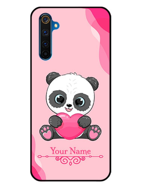 Custom Realme 6 Pro Custom Glass Mobile Case - Cute Panda Design