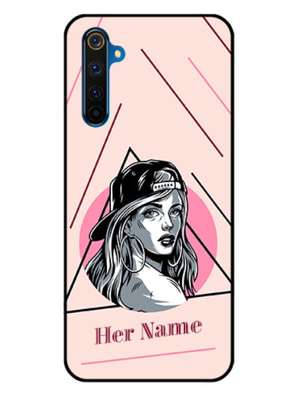 Custom Realme 6 Pro Personalized Glass Phone Case - Rockstar Girl Design