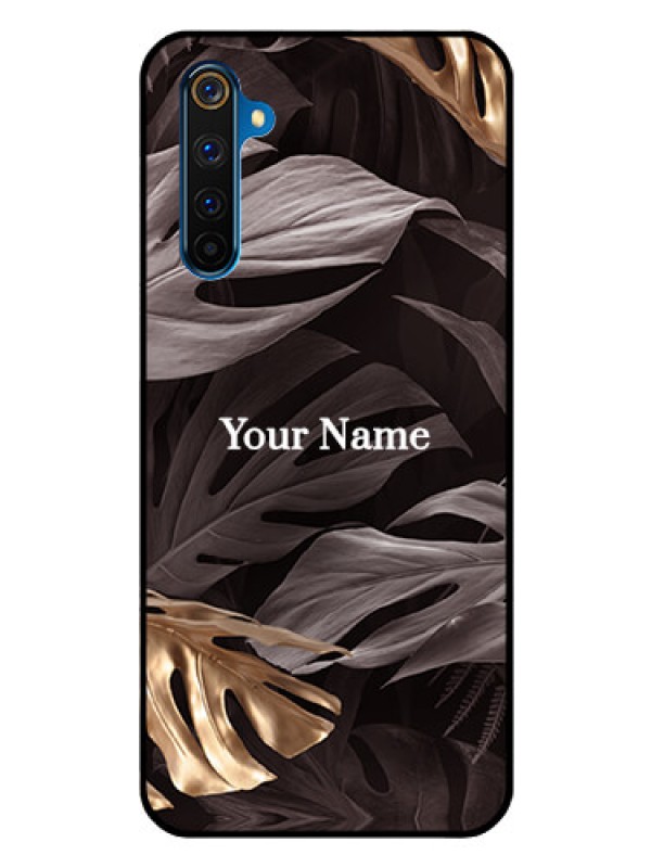 Custom Realme 6 Pro Personalised Glass Phone Case - Wild Leaves digital paint Design