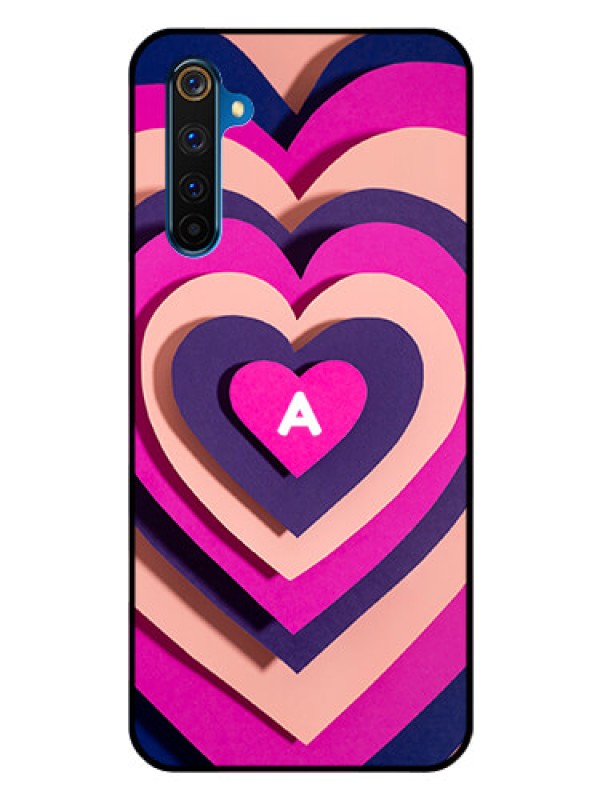 Custom Realme 6 Pro Custom Glass Mobile Case - Cute Heart Pattern Design