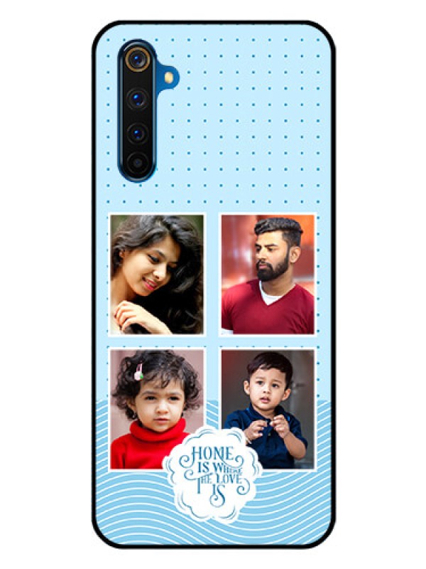 Custom Realme 6 Pro Custom Glass Phone Case - Cute love quote with 4 pic upload Design