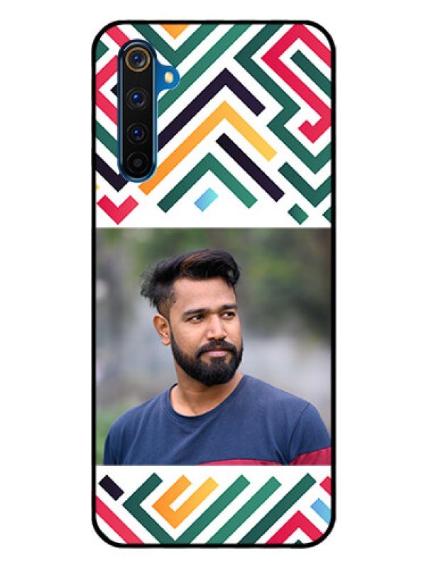 Custom Realme 6 Pro Personalized Glass Phone Case - Colorful Maze Pattern Design