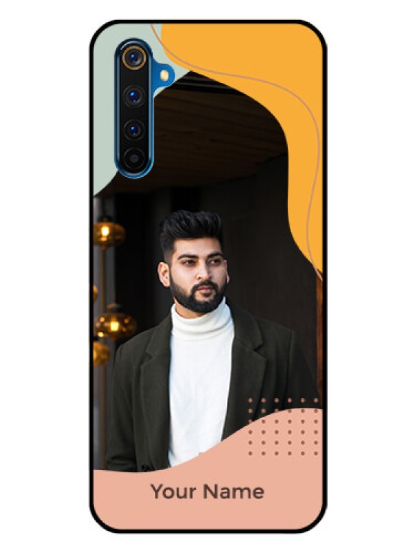 Custom Realme 6 Pro Personalized Glass Phone Case - Tri-coloured overlay design