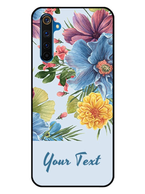Custom Realme 6 Pro Custom Glass Mobile Case - Stunning Watercolored Flowers Painting Design