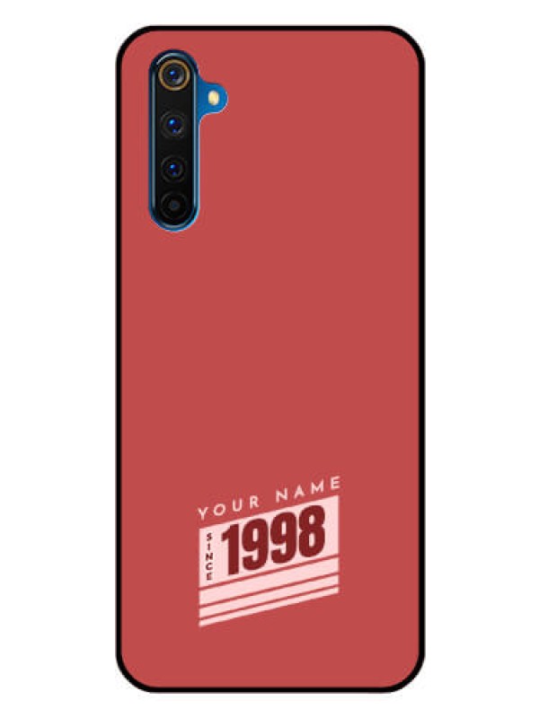 Custom Realme 6 Pro Custom Glass Phone Case - Red custom year of birth Design