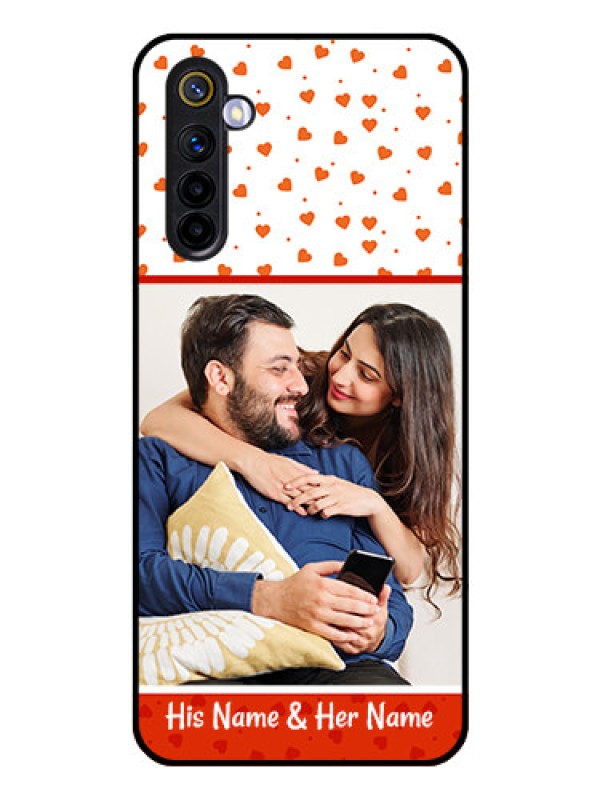 Custom Realme 6 Custom Glass Phone Case  - Orange Love Symbol Design