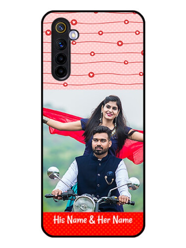 Custom Realme 6 Personalized Glass Phone Case  - Red Pattern Case Design