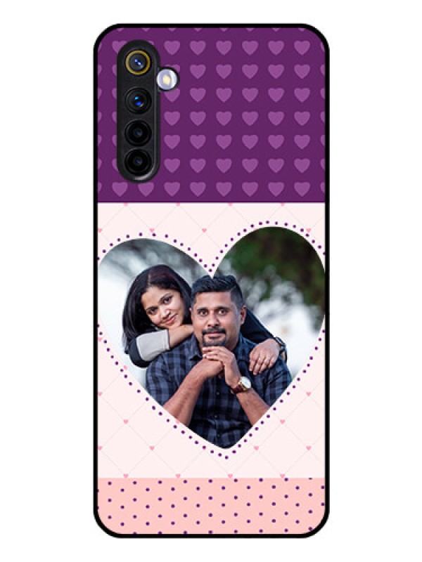 Custom Realme 6 Custom Glass Phone Case  - Violet Love Dots Design