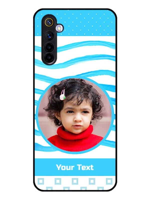 Custom Realme 6 Custom Glass Phone Case  - Simple Blue Case Design