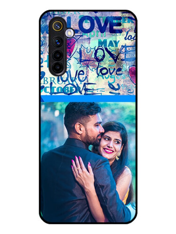 Custom Realme 6 Custom Glass Mobile Case  - Colorful Love Design