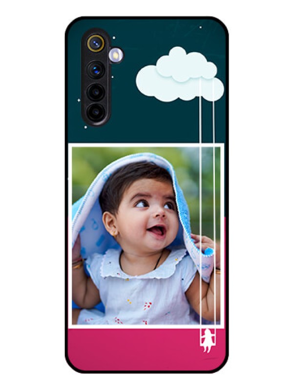 Custom Realme 6 Custom Glass Phone Case  - Cute Girl with Cloud Design