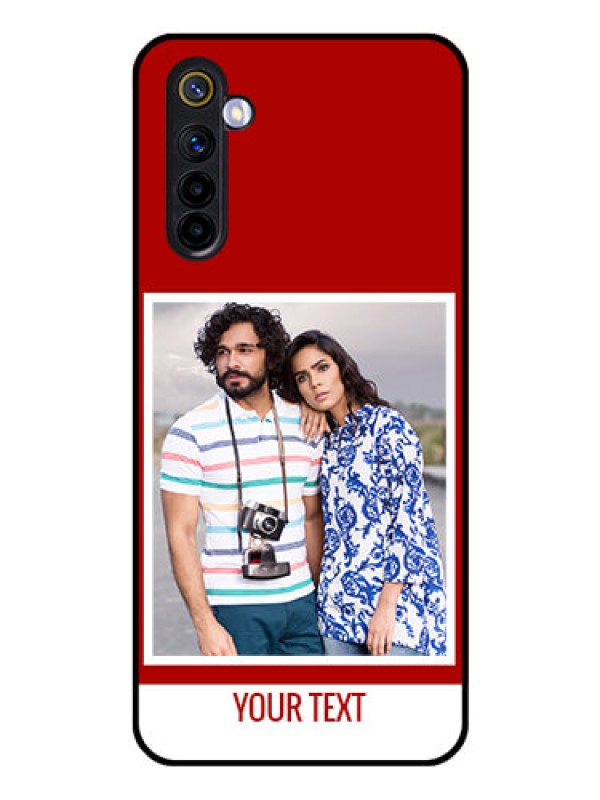 Custom Realme 6 Personalized Glass Phone Case  - Simple Red Color Design
