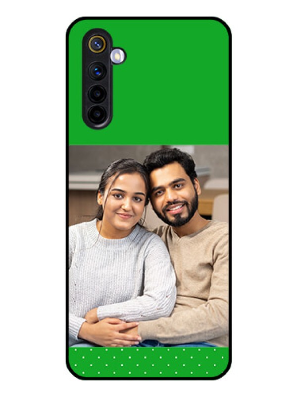 Custom Realme 6 Personalized Glass Phone Case  - Green Pattern Design