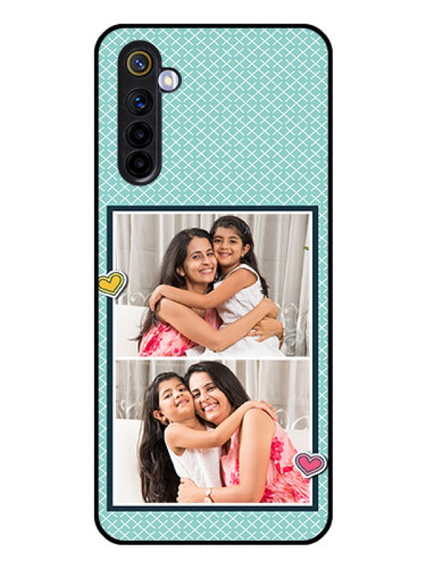 Custom Realme 6 Custom Glass Phone Case  - 2 Image Holder with Pattern Design