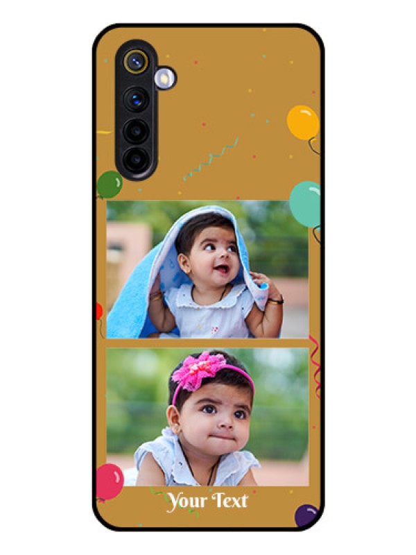 Custom Realme 6 Personalized Glass Phone Case  - Image Holder with Birthday Celebrations Design