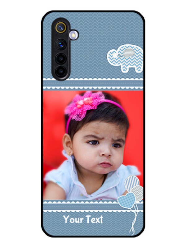Custom Realme 6 Photo Printing on Glass Case  - with Kids Pattern Design
