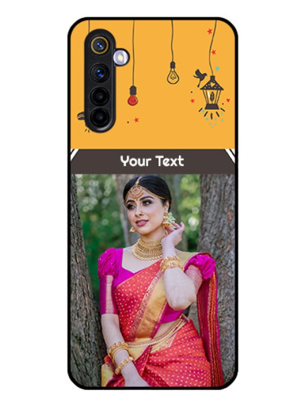 Custom Realme 6 Custom Glass Mobile Case  - with Family Picture and Icons 
