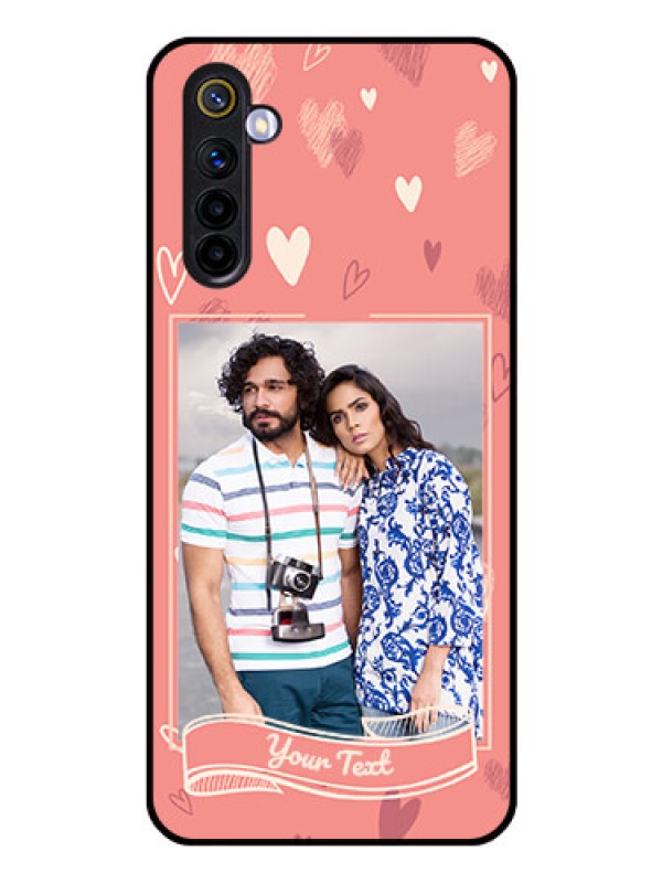 Custom Realme 6 Custom Glass Phone Case  - Love doodle art Design