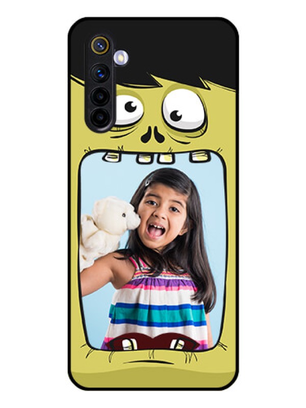 Custom Realme 6 Personalized Glass Phone Case  - Cartoon monster back case Design