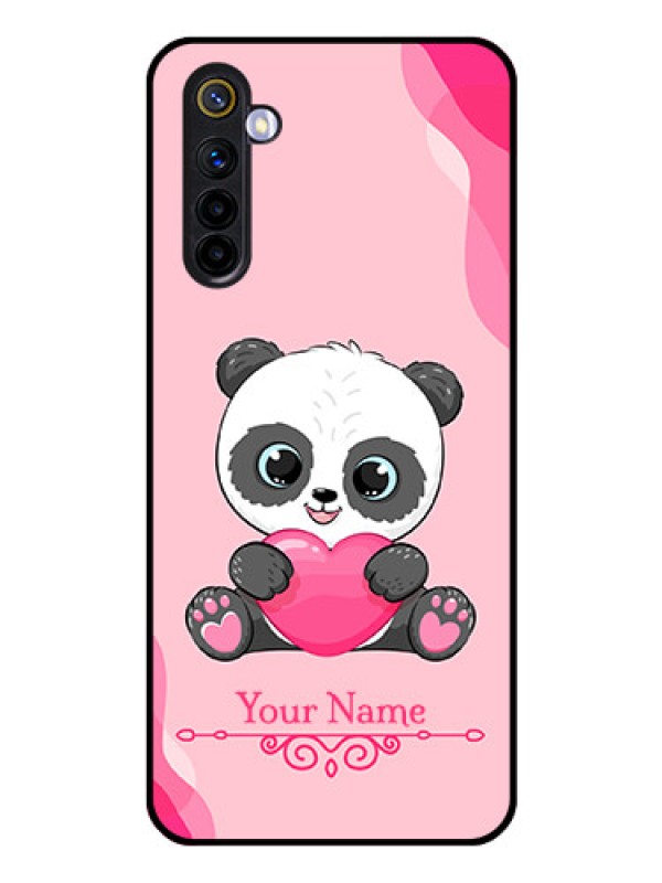 Custom Realme 6 Custom Glass Mobile Case - Cute Panda Design