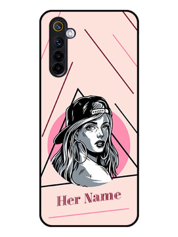 Custom Realme 6 Personalized Glass Phone Case - Rockstar Girl Design