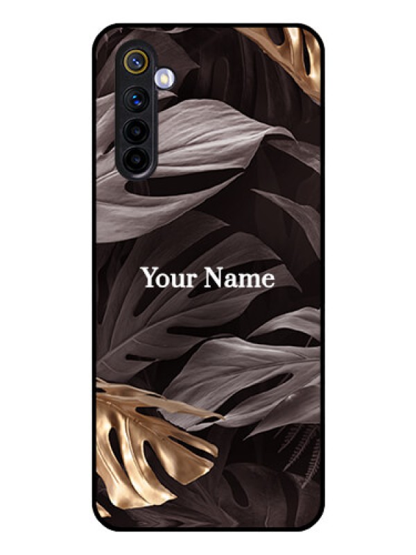 Custom Realme 6 Personalised Glass Phone Case - Wild Leaves digital paint Design