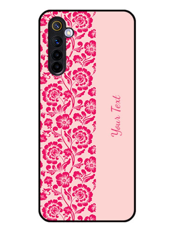 Custom Realme 6 Custom Glass Phone Case - Attractive Floral Pattern Design