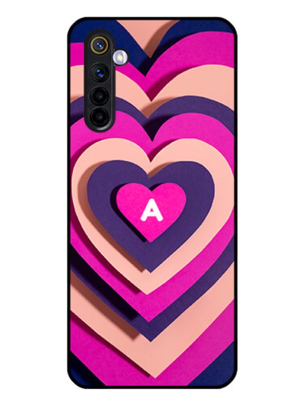 Custom Realme 6 Custom Glass Mobile Case - Cute Heart Pattern Design