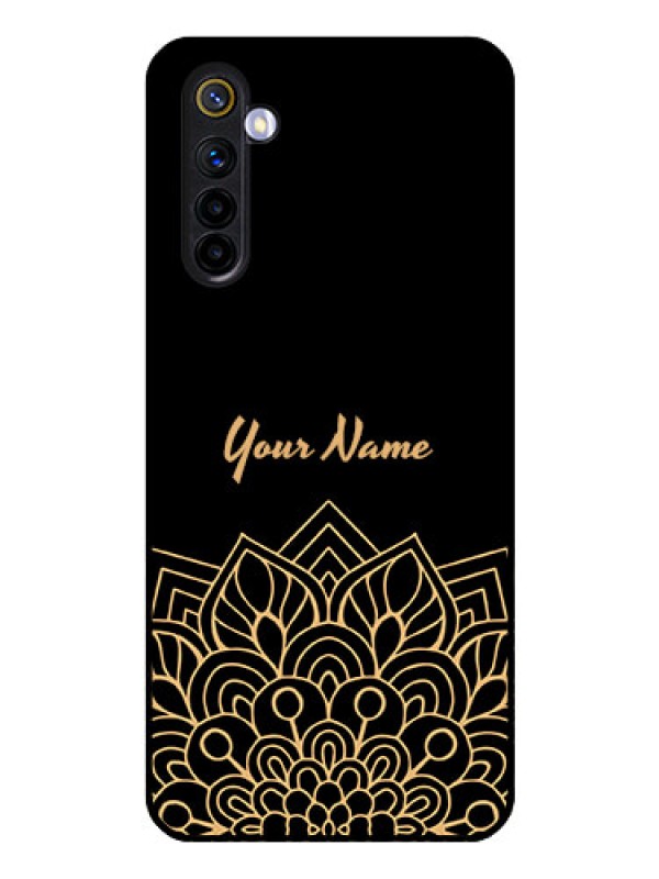 Custom Realme 6 Custom Glass Phone Case - Golden mandala Design