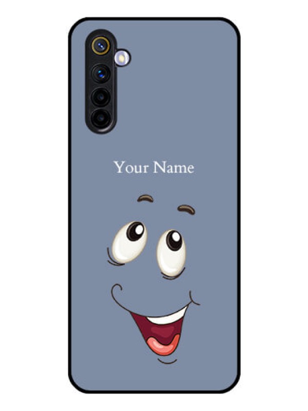 Custom Realme 6 Photo Printing on Glass Case - Laughing Cartoon Face Design