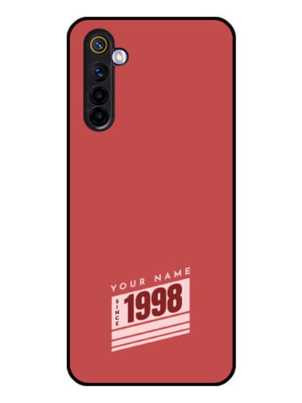 Custom Realme 6 Custom Glass Phone Case - Red custom year of birth Design