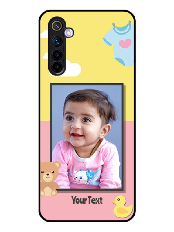 Custom Realme 6i Photo Printing on Glass Case  - Kids 2 Color Design