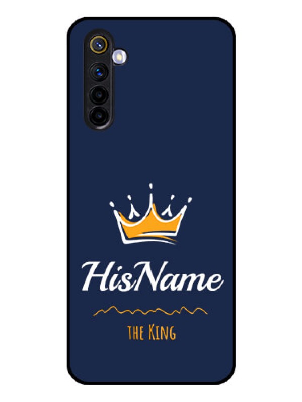 Custom Realme 6i Glass Phone Case King with Name