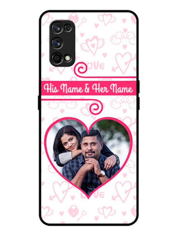 Custom Realme 7 Pro Personalized Glass Phone Case  - Heart Shape Love Design