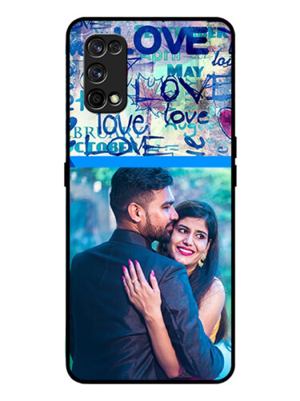 Custom Realme 7 Pro Custom Glass Mobile Case  - Colorful Love Design