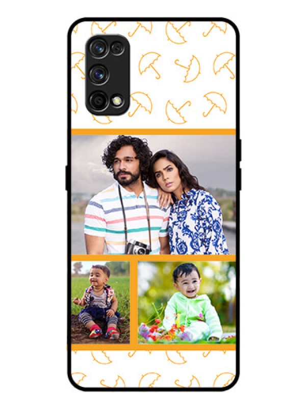 Custom Realme 7 Pro Custom Glass Mobile Case  - Yellow Pattern Design