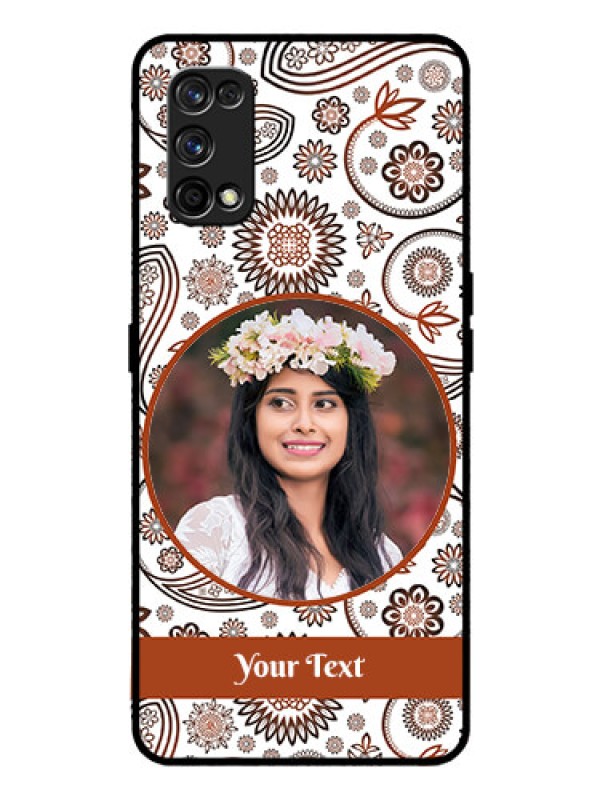 Custom Realme 7 Pro Custom Glass Mobile Case  - Abstract Floral Design 