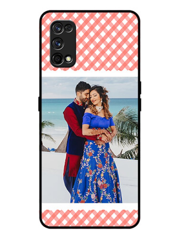 Custom Realme 7 Pro Personalized Glass Phone Case  - Pink Pattern Design
