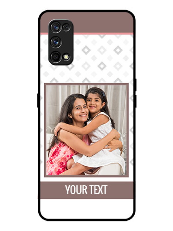 Custom Realme 7 Pro Photo Printing on Glass Case  - Simple Diamond Design