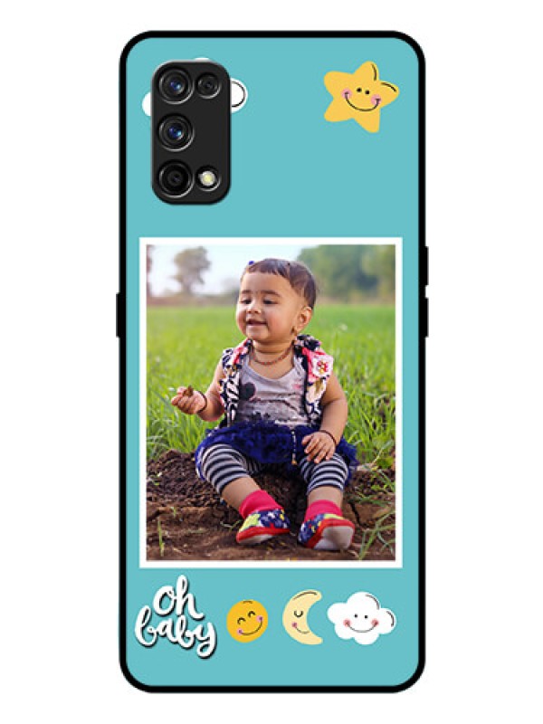 Custom Realme 7 Pro Personalized Glass Phone Case  - Smiley Kids Stars Design