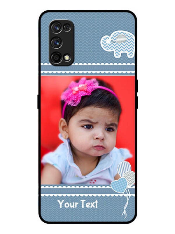 Custom Realme 7 Pro Photo Printing on Glass Case  - with Kids Pattern Design