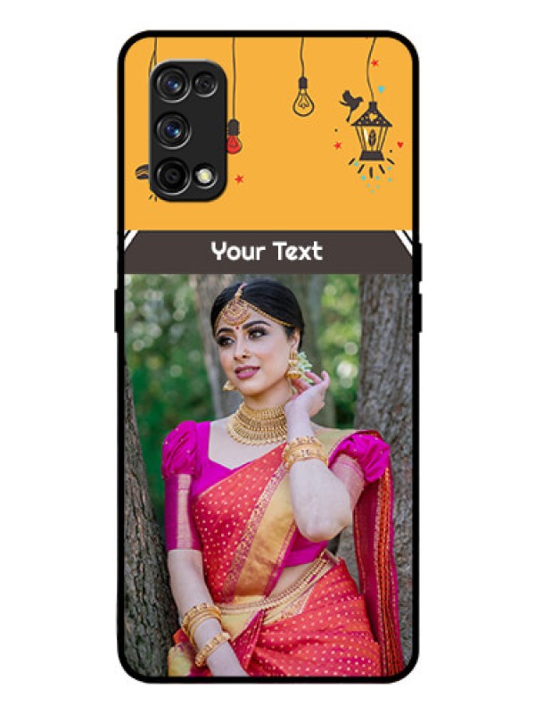 Custom Realme 7 Pro Custom Glass Mobile Case  - with Family Picture and Icons 