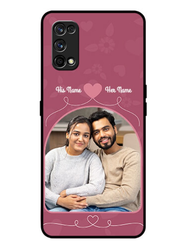 Custom Realme 7 Pro Photo Printing on Glass Case  - Love Floral Design