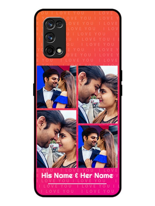 Custom Realme 7 Pro Custom Glass Phone Case  - I Love You Pink Design
