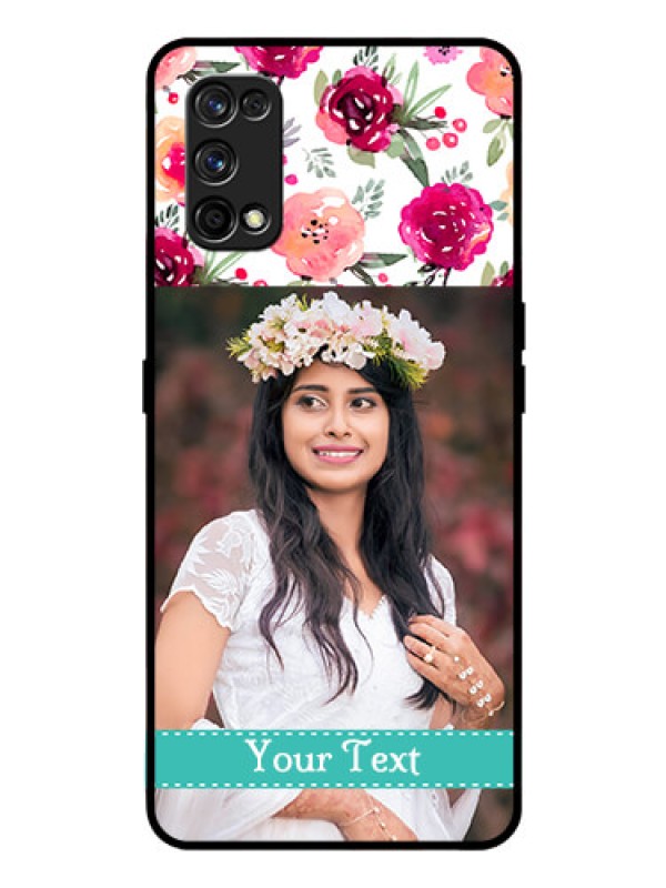 Custom Realme 7 Pro Custom Glass Phone Case  - Watercolor Floral Design
