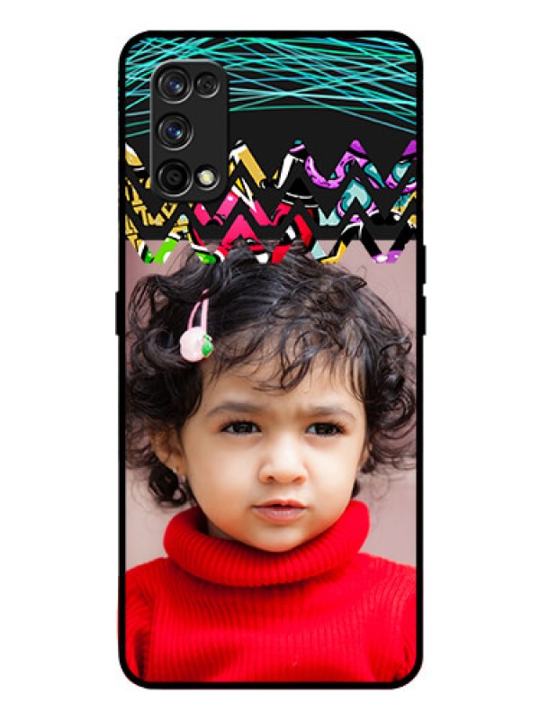 Custom Realme 7 Pro Personalized Glass Phone Case  - Neon Abstract Design