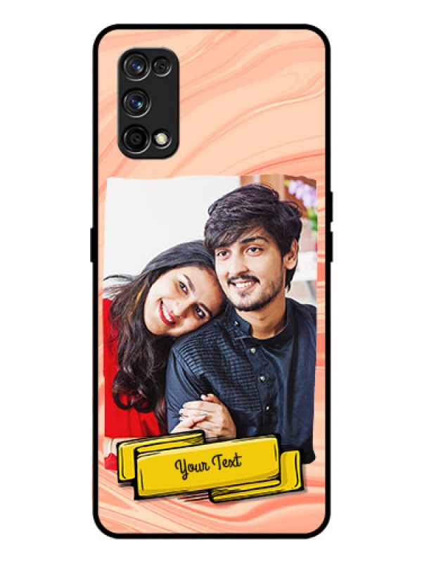 Custom Realme 7 Pro Personalized Glass Phone Case  - Marble Texture Design