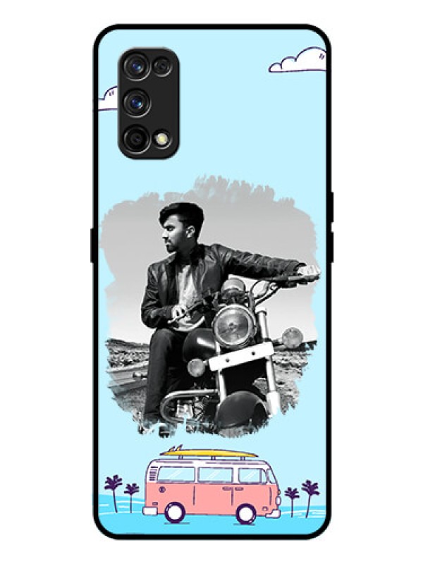 Custom Realme 7 Pro Photo Printing on Glass Case  - Travel & Adventure Design